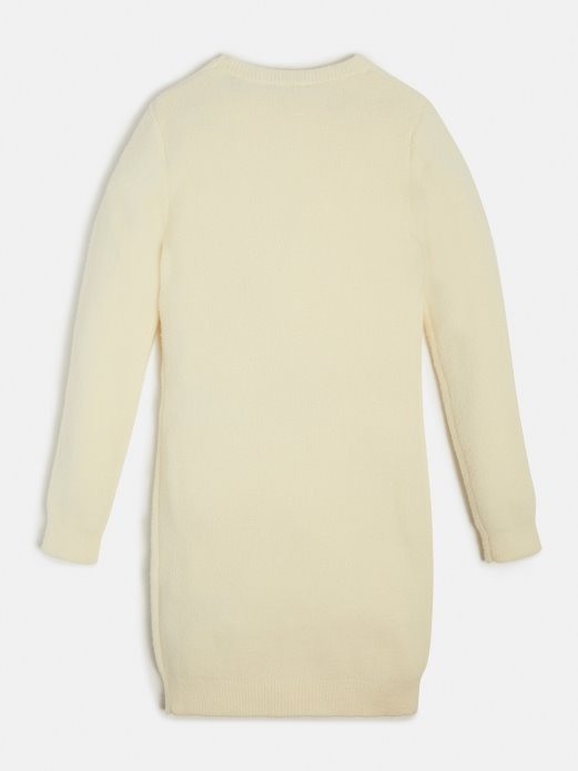 Guess Shopping Trokut Logo Džemper Haljina Bijela