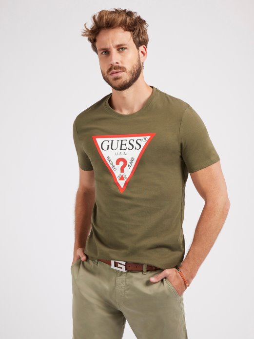 Guess Shopping Trokut Logo Majica Zelena
