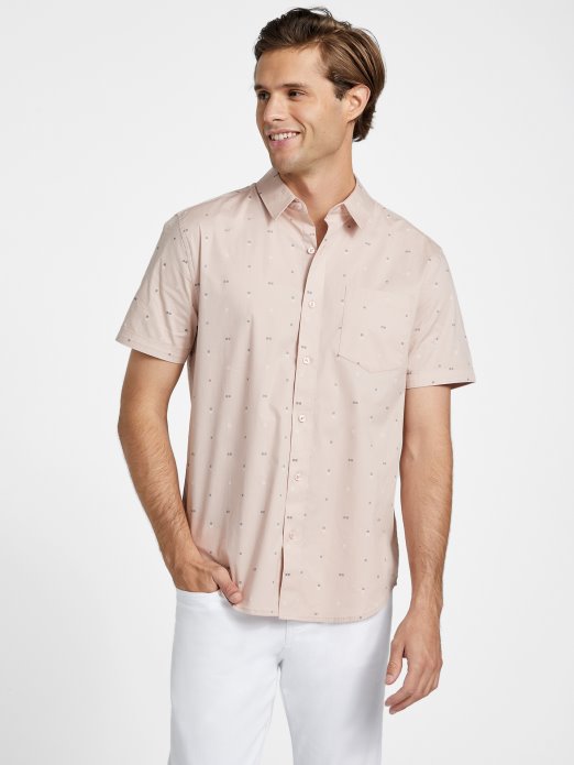 Guess Shopping Vapor Rose Dušan Košulja S Geometrijskim Printom