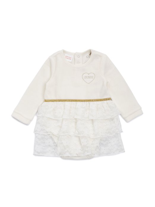 Guess Shopping Velur Haljina Bodi Haljina (0-12m) Slano Bijela