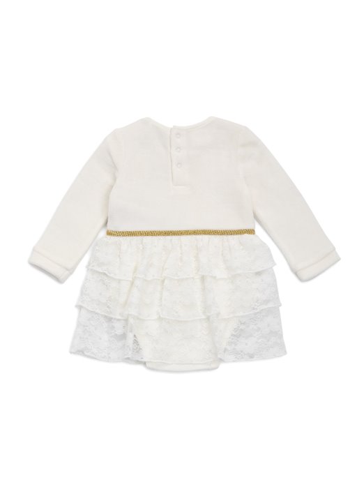 Guess Shopping Velur Haljina Bodi Haljina (0-12m) Slano Bijela