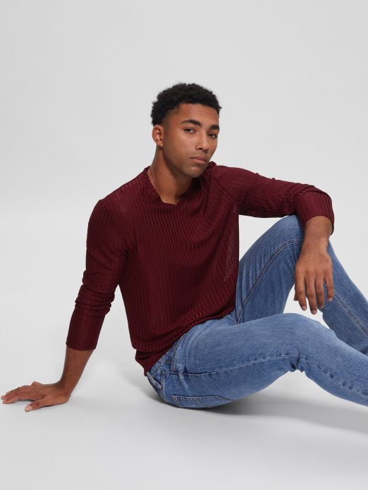 Guess Shopping Vino Warehouse Pleteni Top S V-izrezom