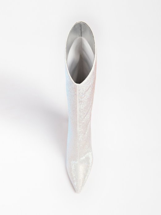 Guess Shopping Visoke čizme Dayton S Detaljima Od štrasa Srebrne