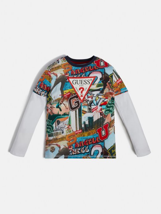 Guess Shopping Višebojni Uzorak Preko Cijele Majice S Printom