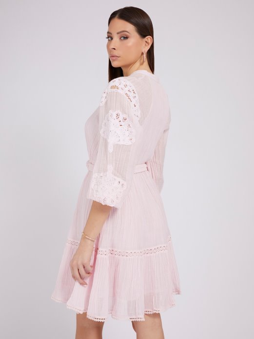 Guess Shopping Višestruko Ružičasta Vezena Haljina