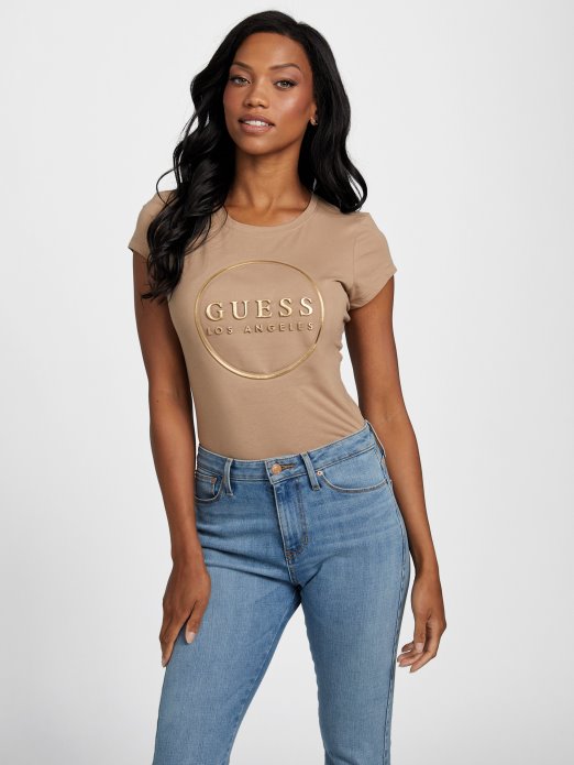 Guess Shopping Wet Sand Gigi Logo Tee