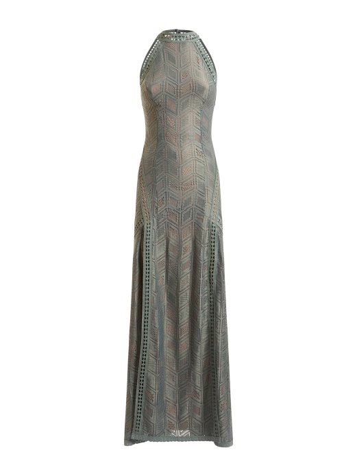 Guess Shopping Zelena Duga Haljina Od Više čipki