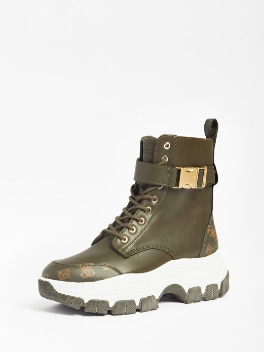 Guess Shopping Zelena Kopča Bikerz Visoke Tenisice Za Trčanje