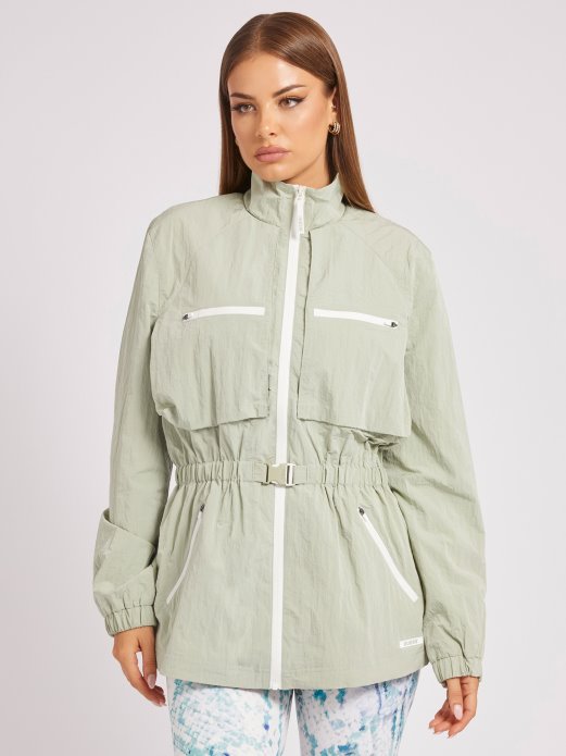 Guess Shopping Zelena Vjetrovka S Prednjim Džepovima