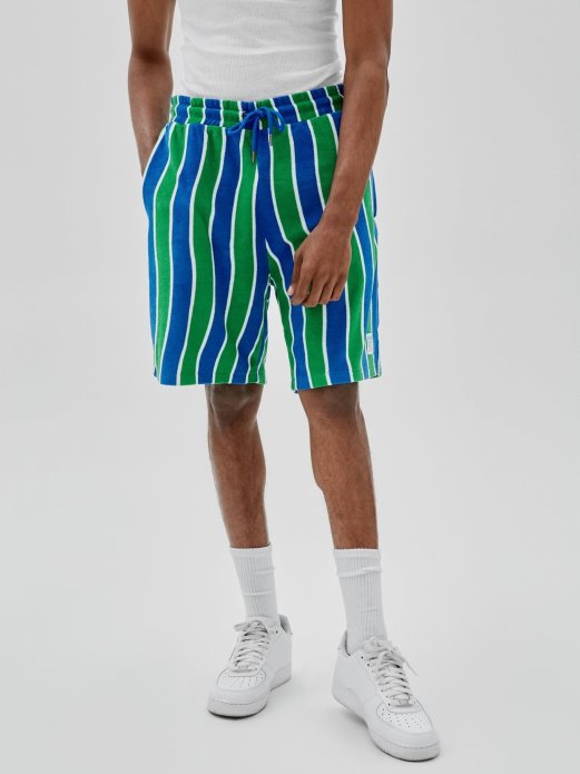 Guess Shopping Zelene Kratke Hlače S Više Pruga