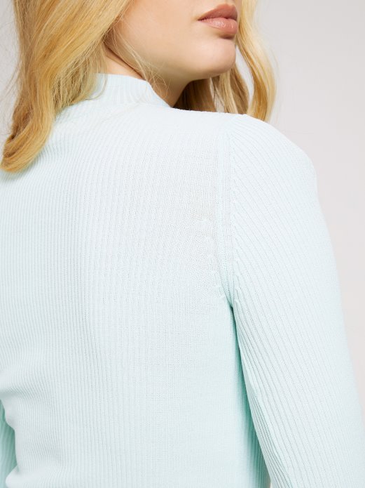 Guess Shopping Zeleni Džemper Od Mješavine Viskoze S Kornjačinom