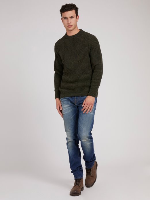 Guess Shopping Zeleni Džemper Od Mješavine Vune