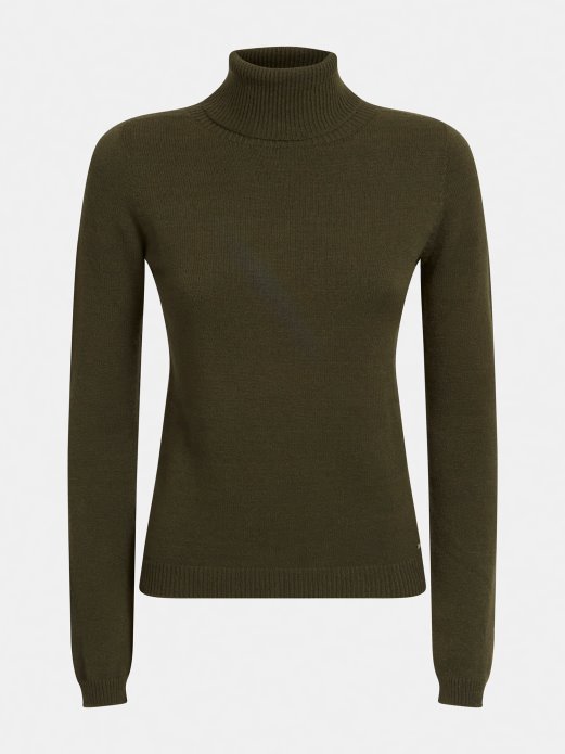 Guess Shopping Zeleni Džemper S Visokim Ovratnikom