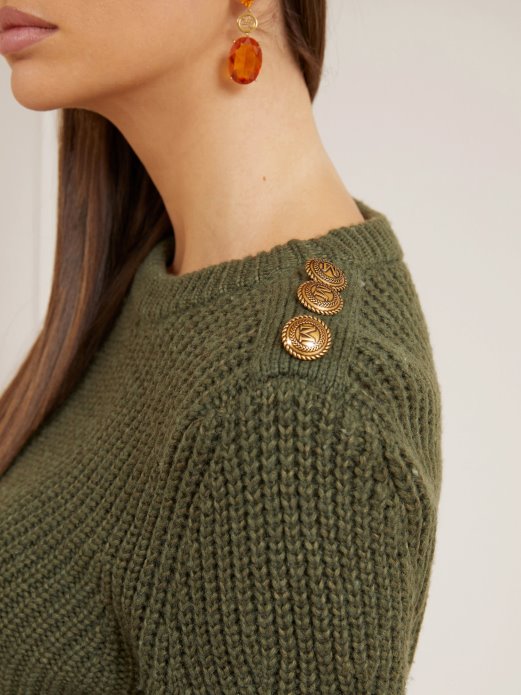 Guess Shopping Zeleni Marciano Džemper Od Mješavine Vune