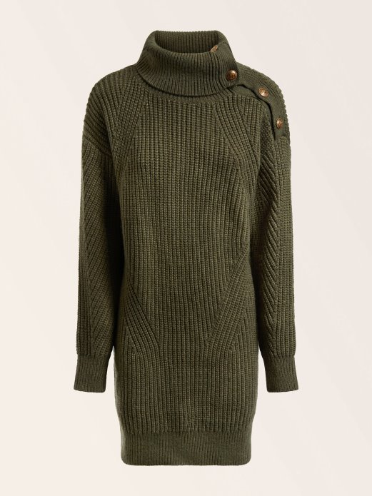 Guess Shopping Zeleni Marciano Gumbi Pulover Od Mješavine Vune