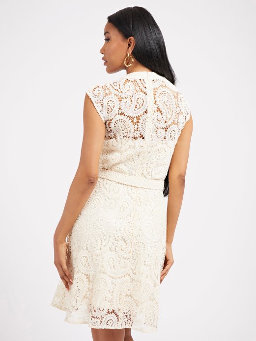 Guess Shopping čipkasta Haljina Bež