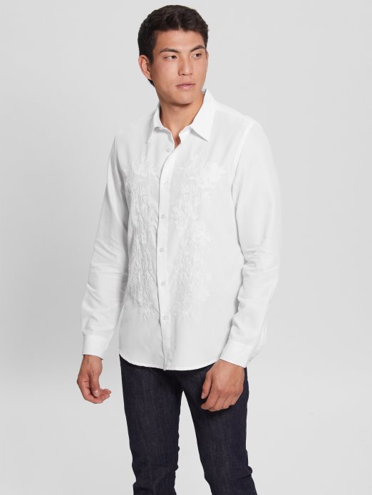 Guess Shopping čista Bijela Eko Vezena Košulja