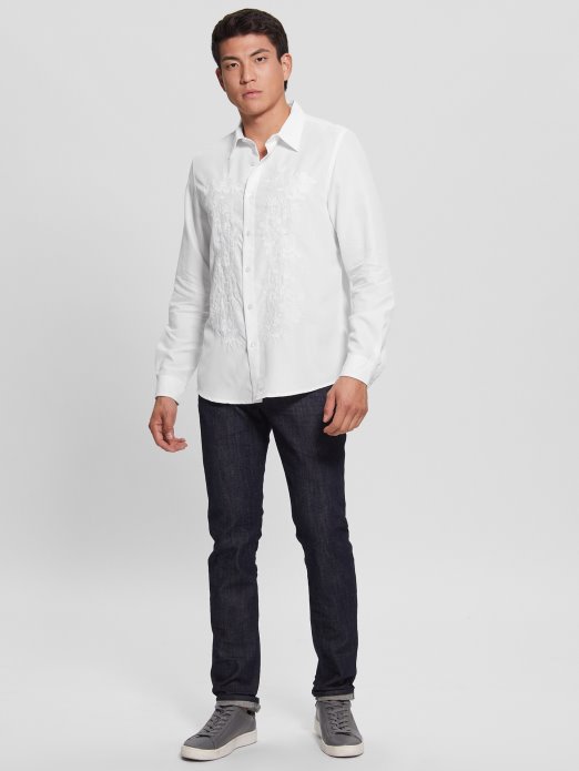 Guess Shopping čista Bijela Eko Vezena Košulja