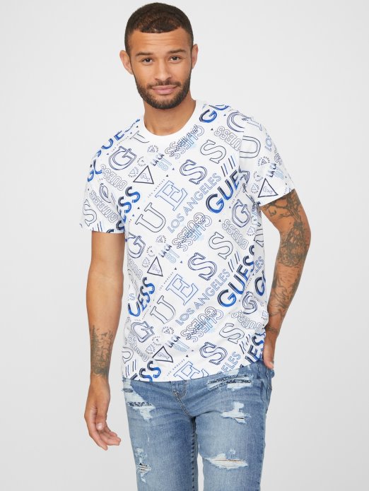 Guess Shopping čista Bijela Geordi Logo Tee