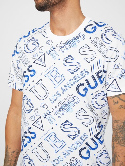 Guess Shopping čista Bijela Geordi Logo Tee