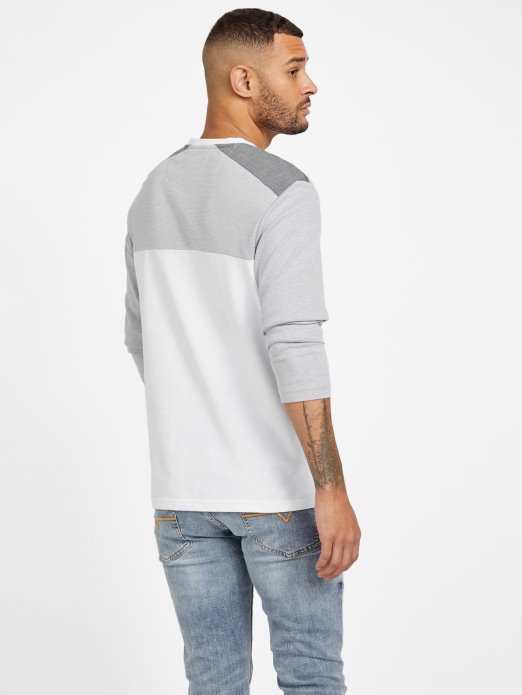 Guess Shopping čista Bijela Harman Majica Dugih Rukava S V-izrezom