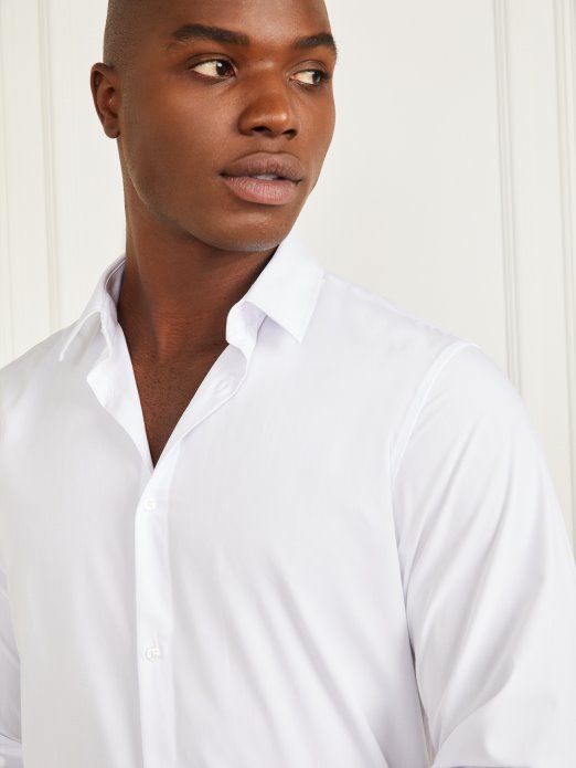 Guess Shopping čista Bijela Jacob Košulja S Manšetama S Urezima