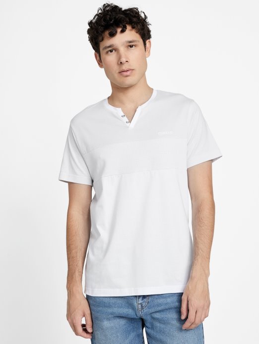 Guess Shopping čista Bijela Multi Hanz Majica S Prorezom U Boji