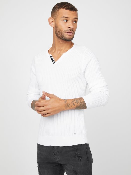 Guess Shopping čista Bijela Sean Majica S Prorezom