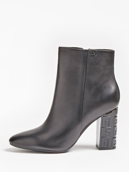 Guess Shopping čizma Gležnjača Od Prave Kože Crna