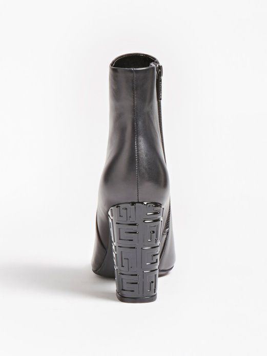 Guess Shopping čizma Gležnjača Od Prave Kože Crna