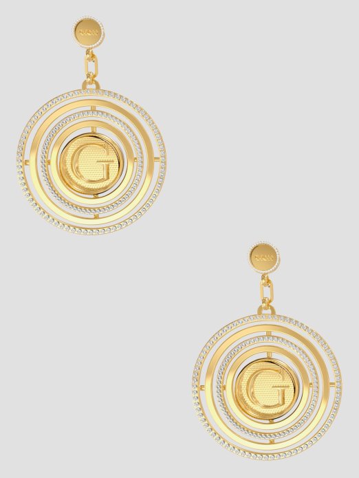 Guess Shopping žuto Zlato Zlatne Boje Cz Višeslojne Kružne Naušnice