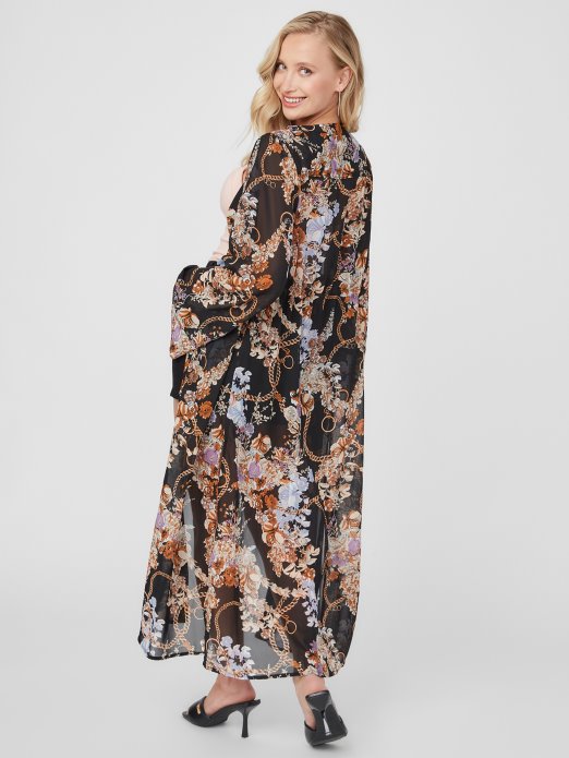 Guess Trgovački Lanac Print Tauryn Maxi Prašinu