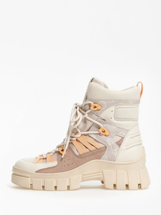 Haler Gležnjača S Umetkom Od Brušene Kože Guess Shopping Bež