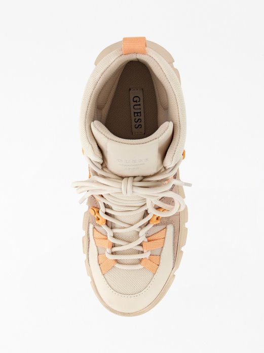 Haler Gležnjača S Umetkom Od Brušene Kože Guess Shopping Bež