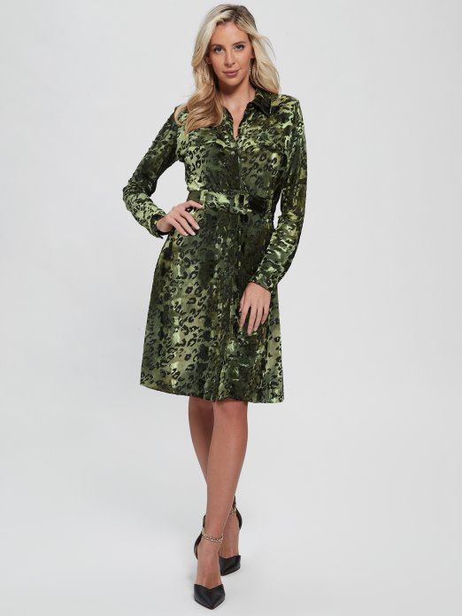 Haljina Od Ebanovine Burnout Baršun Vojni G Guess Shopping