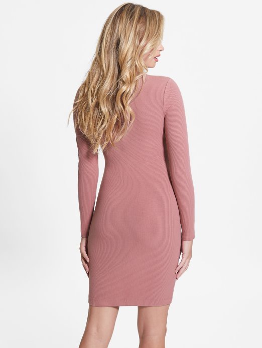 Haljina Od Eko Lana S Dekolteom Guess Shopping Vintage Ljubičasta