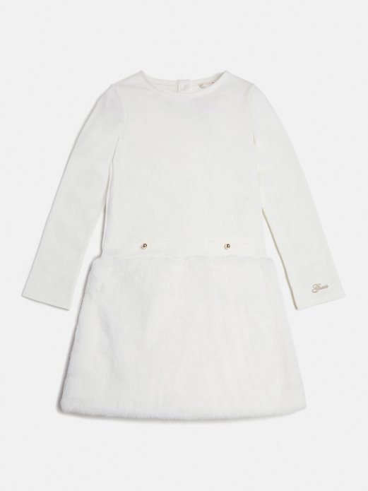 Haljina Od Umjetnog Krzna Bijela Guess Shopping