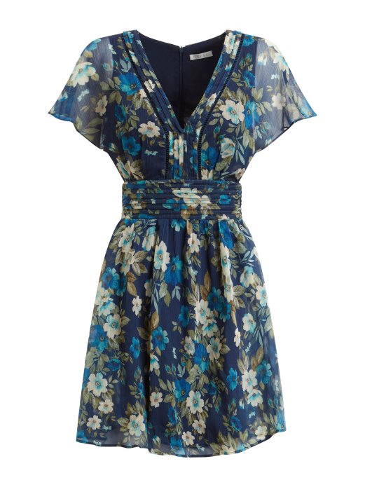 Haljina S Cvjetnim Printom Plava Multi Guess Shopping