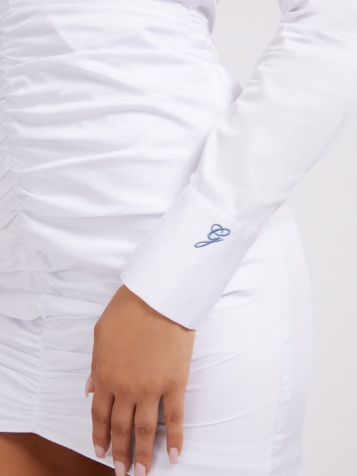 Haljina S Drapiranim Detaljima Bijela Guess Shopping