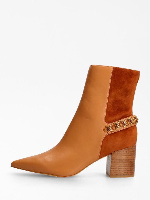 Hibah Niske čizme Od Prave Kože Guess Shopping Smeđe