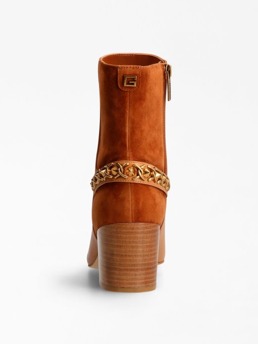 Hibah Niske čizme Od Prave Kože Guess Shopping Smeđe