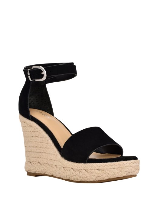 Hidy Antelope Espadrille Wedge Guess Shopping Black1