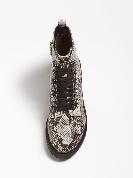 Hinlee Gležnjača S Printom Pitona Guess Shopping Siva