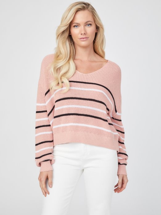 Ilaria Prugasti Džemper Guess Shopping Peach Rose Multi