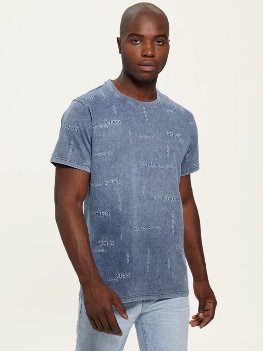 Indigo Ates Logo Tee Guess Shopping