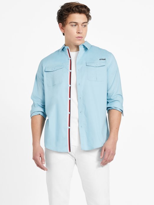 Izvanredna Plava Guess Shopping Lingard Košulja Dugih Rukava