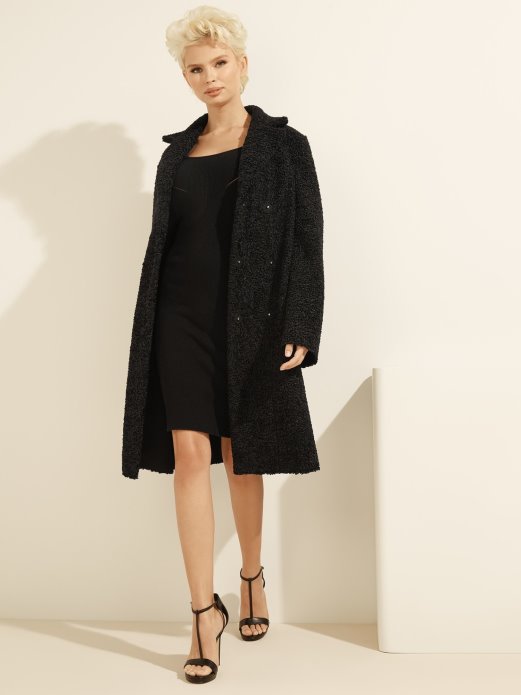 Jakna Od Umjetnog Krzna Crna Guess Shopping