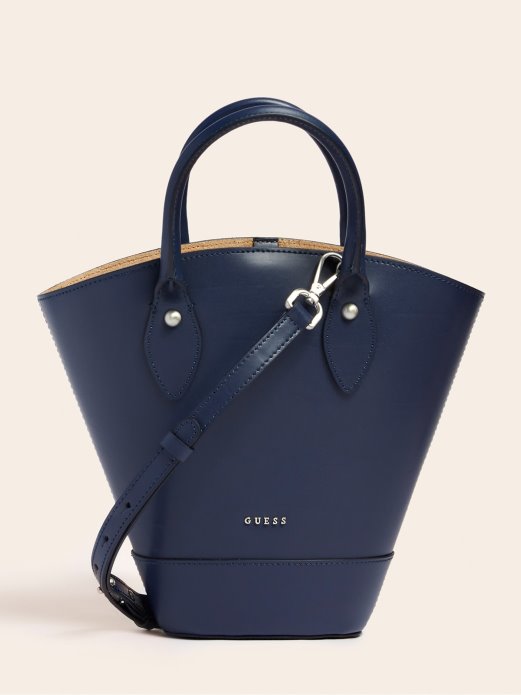 Jary Torbica Od Prave Kože Plava Guess Shopping