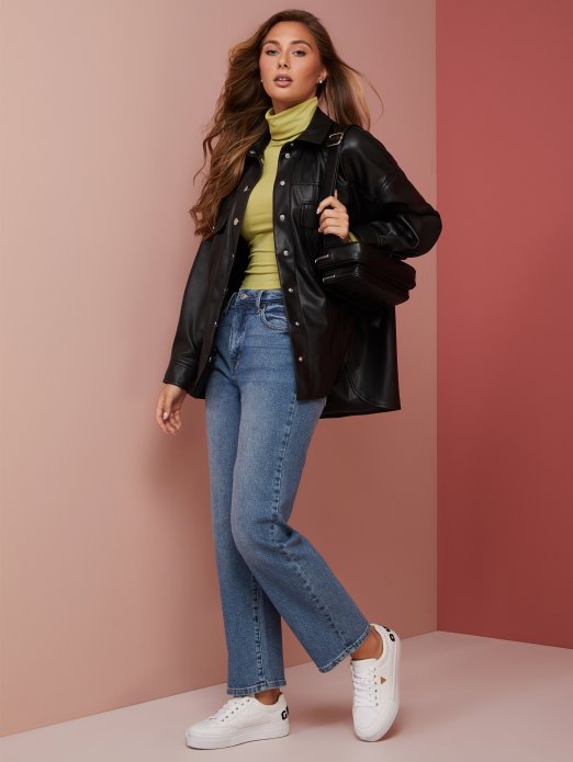 Java Jakna Od Umjetne Kože Jet Crna Guess Shopping