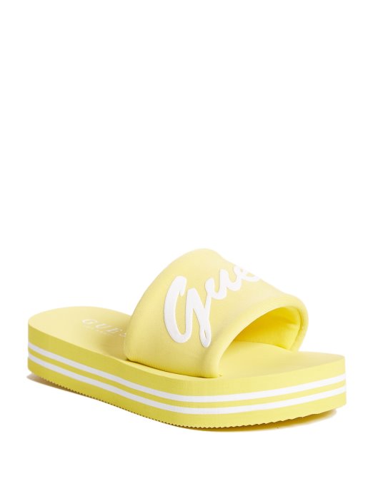 Jennie Slide Sandals Guess Shopping Lemon